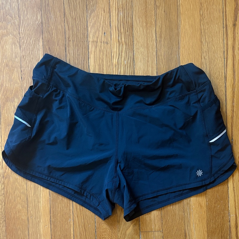 Athleta Black Athletic Shorts with Reflective Trim